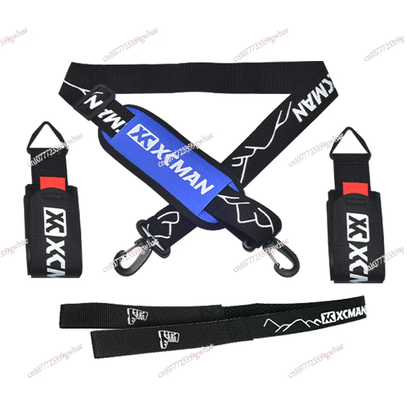 

Snowboard Alpine Double Board Strap Easy Portable Strap Adjustable Length Velcro Fixed Strap
