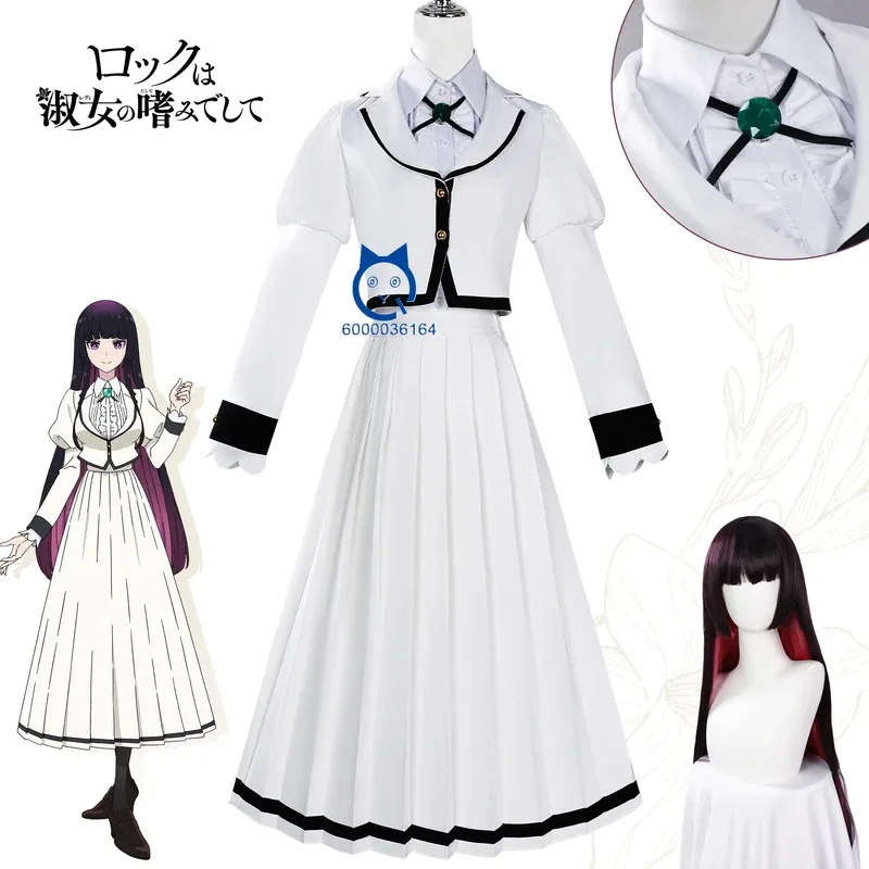 

Anime Rock Is A Lady's Hobby Kurogane Otoha Cosplay Costume Role Playing White School Uniform for Women Love Live Suit Comic Con