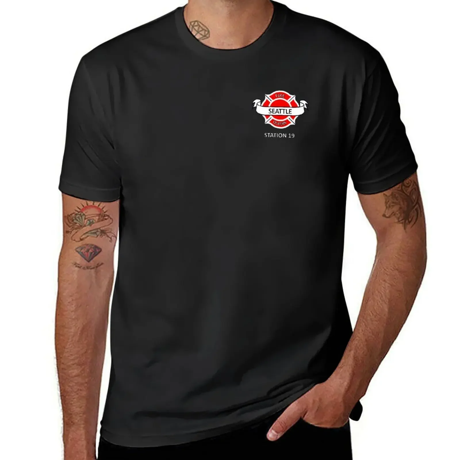 

station 19 Seattle fire queers T-Shirt quick-drying basketball graphic tees oversizeds clothing for men