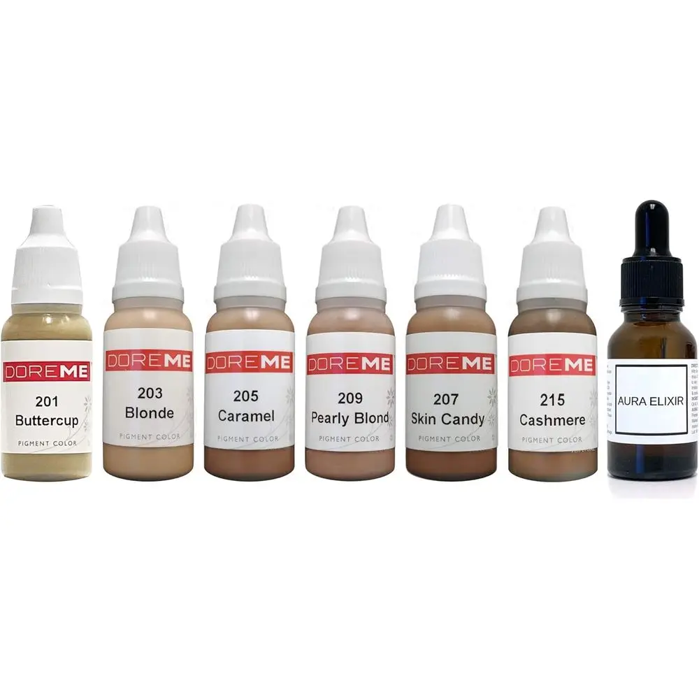 

Набор пигментов Doreme Permanent Makeup Beautiul Blondes, комплект для микропигментации и микроблейдинга, цвета для косметики, наборы Aura Elixir, Bea