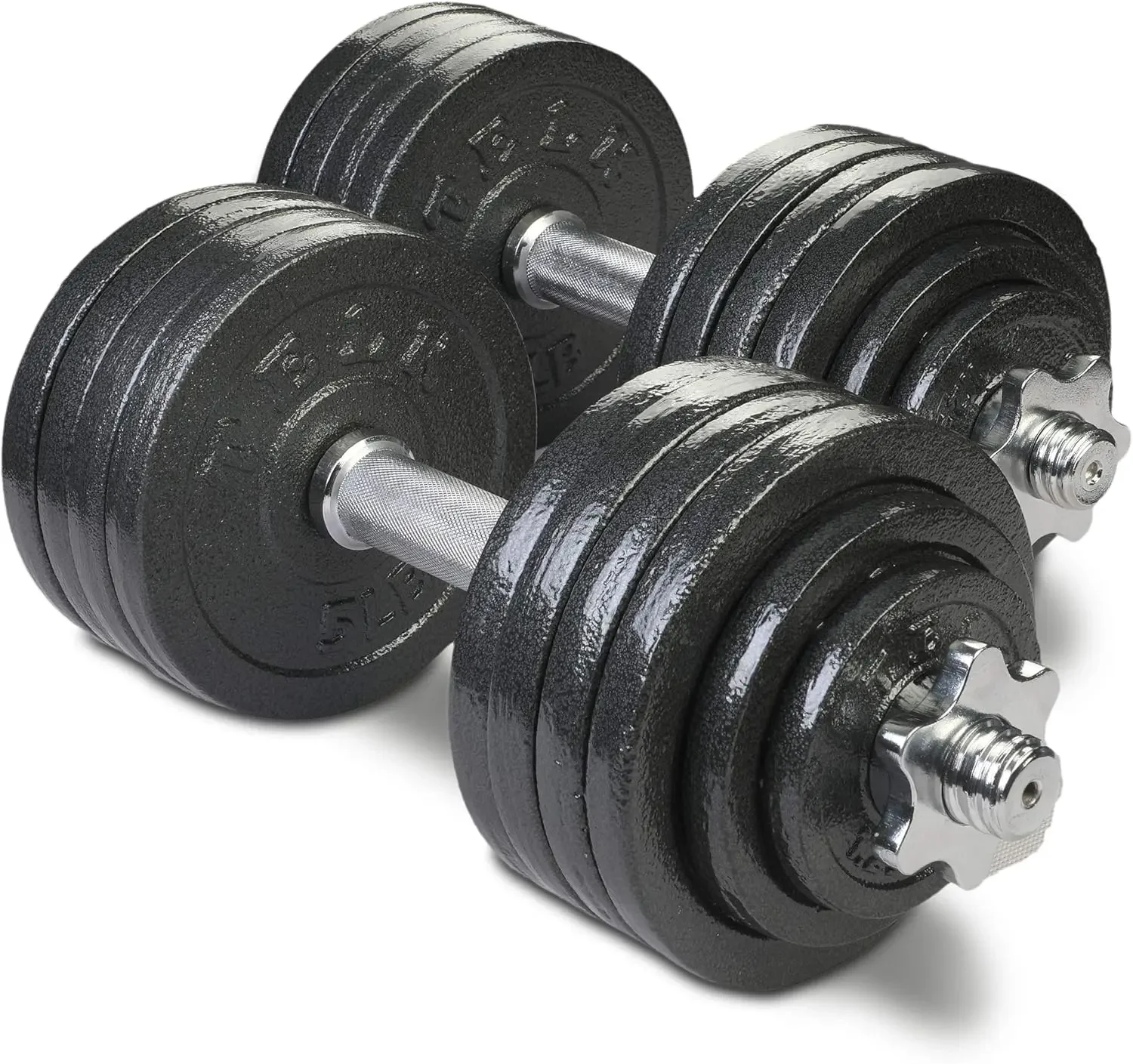 Adjustable Dumbbells, Available for 45, 65, 105 and 200 lbs high-quality chrome for a secure, non-slip grip This set does