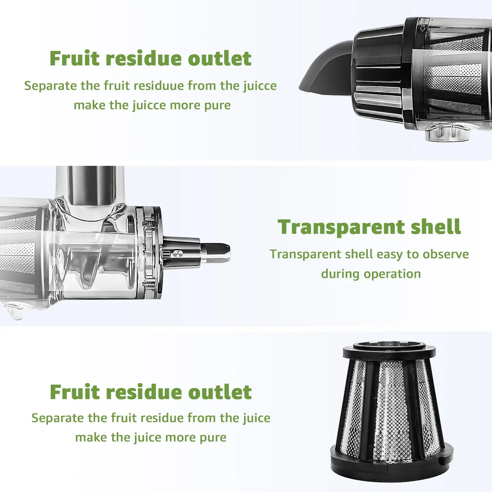 Masticating Juicer Attachment for KitchenAid All Models Stand Mixers