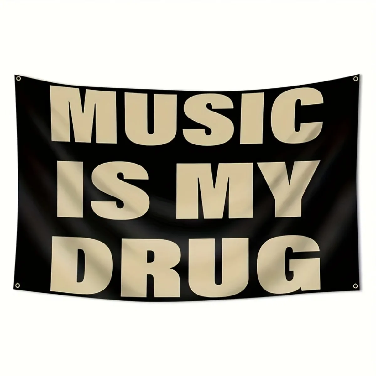 Music Is My Drug Funny Flag Polyester Banner Indoor Outdoor Party Garden Wall Decor 12x18in