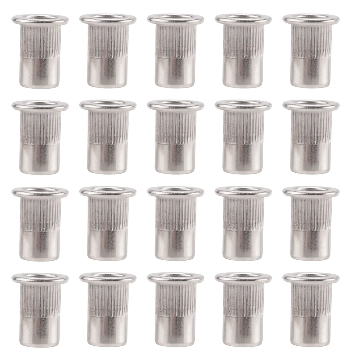 

20 Pcs 304 Stainless Steel Rivet Nut Rivnut Insert Nutsert M6x15mm