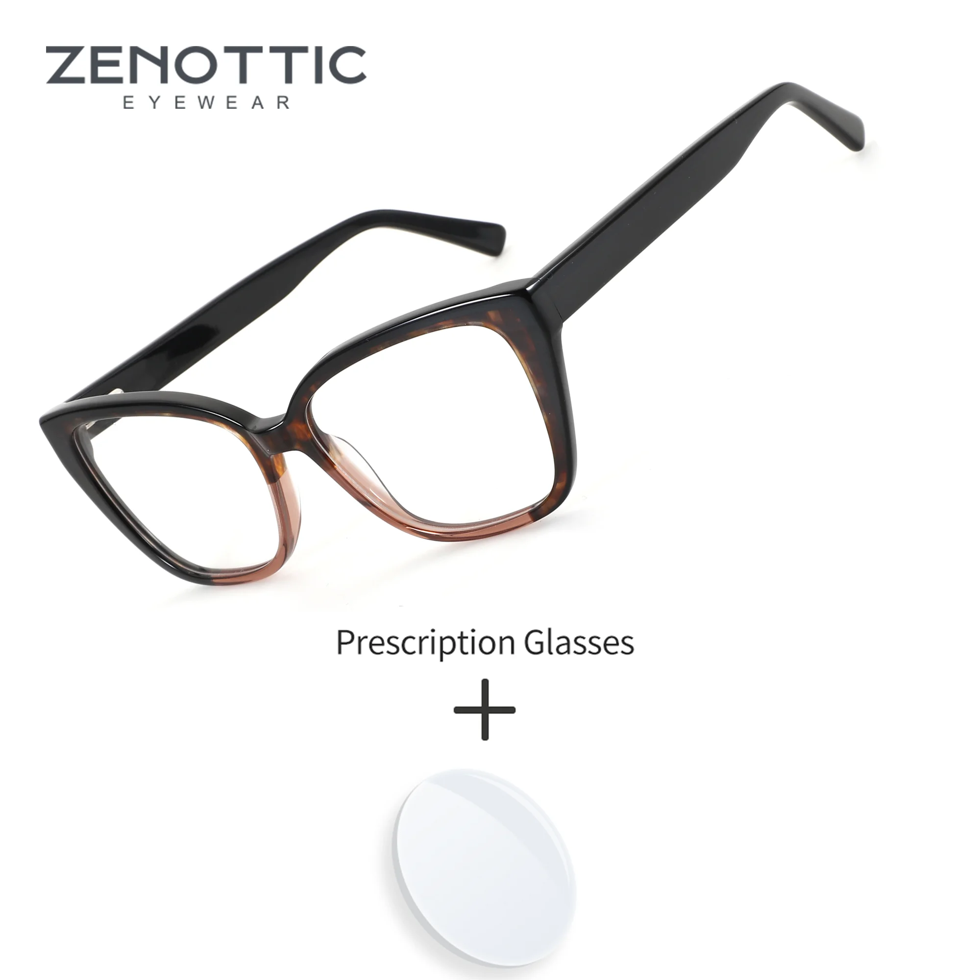 

ZENOTTIC Trendy Butterfly Handmade Acetate Progressive Women Glasses Anti-Blue Ray Photochromic Multifocal Prescription Eyewear
