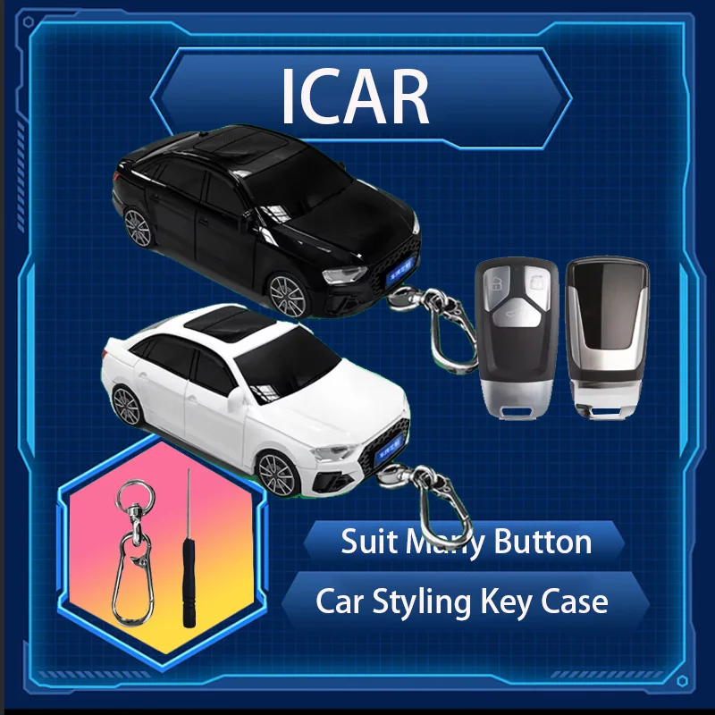 

Car Styling for Audi A4 B9 A5 A6 8S 8W Q5 Q7 4M S4 S5 S7 TT TTS TFSI RS Smart Remote Car Key Case Cover Holder Fob Accessories