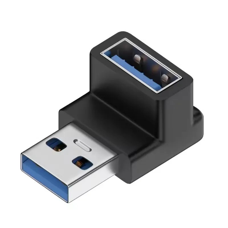 USB 3.0 Stecker auf Buchse rechtwinkliger Verlängerungsadapter 90 Grad USB-Anschluss nach oben Winkeladapter 10 Gbit/s für Laptop-PC-Konverter