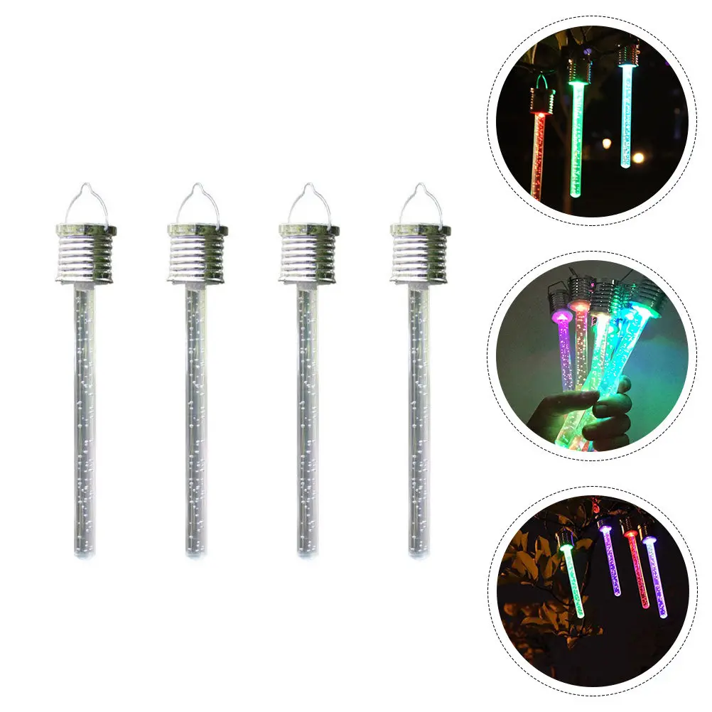 Solar Acrylic Tube Light LED Transparent Hanging Lamp for Outdoor Garden Decorations Solar Powered Waterproof Durable Chic