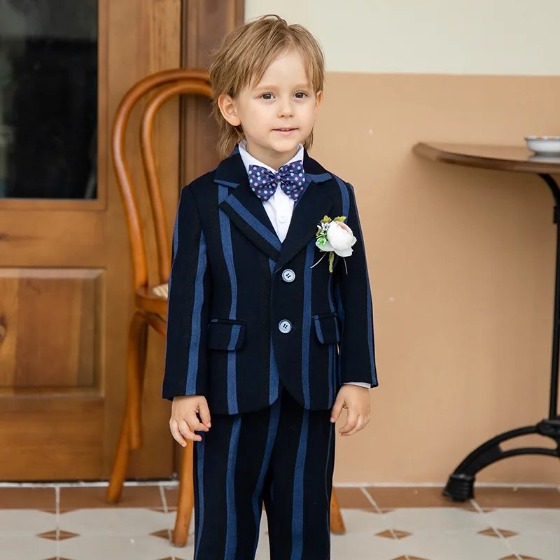 Children Luxurious Party Photograph Dress Gentleman Kids Birthday Suit Flower Boys Formal Wedding Performance Dance Tuxedo Wear