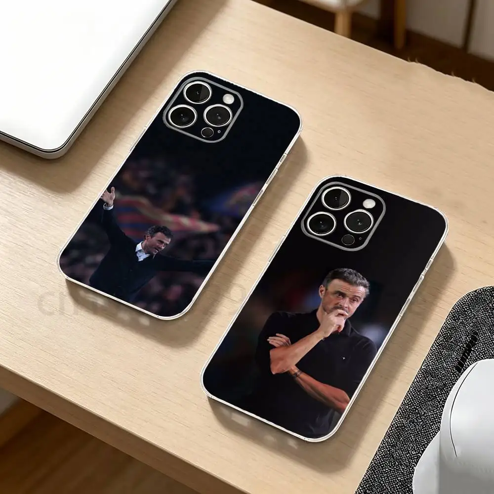 

PSG Coach L-Luis Enrique Phone Case For iPhone17,16,15,14,13,12,11,XR,Pro,Max,Plus,mini,Transparent Soft Cover