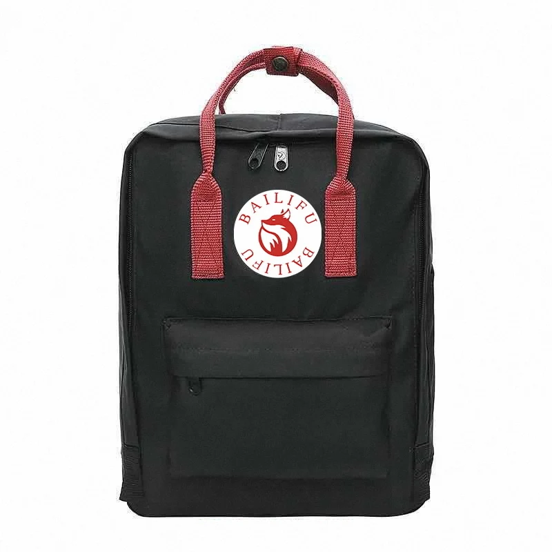 Mochila clásica Original para estudiantes, bolso de viaje impermeable para ordenador portátil, bolso escolar de lona con diseño de zorro para mujer y niña