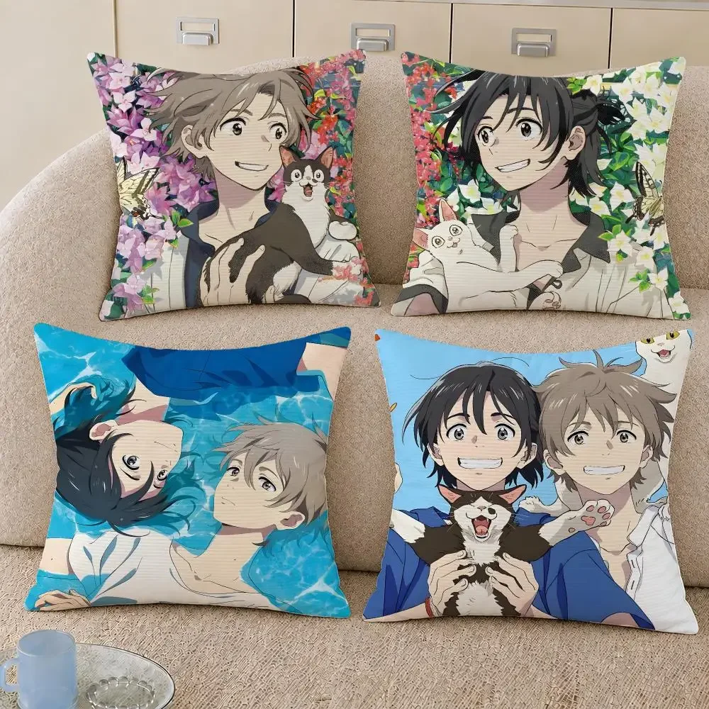 Anime The Stranger by the Shore Shun Mio Cushion Cover Decorative Pillowcase Soft Short Plush Cozy Durable Sofa Home Decor Items