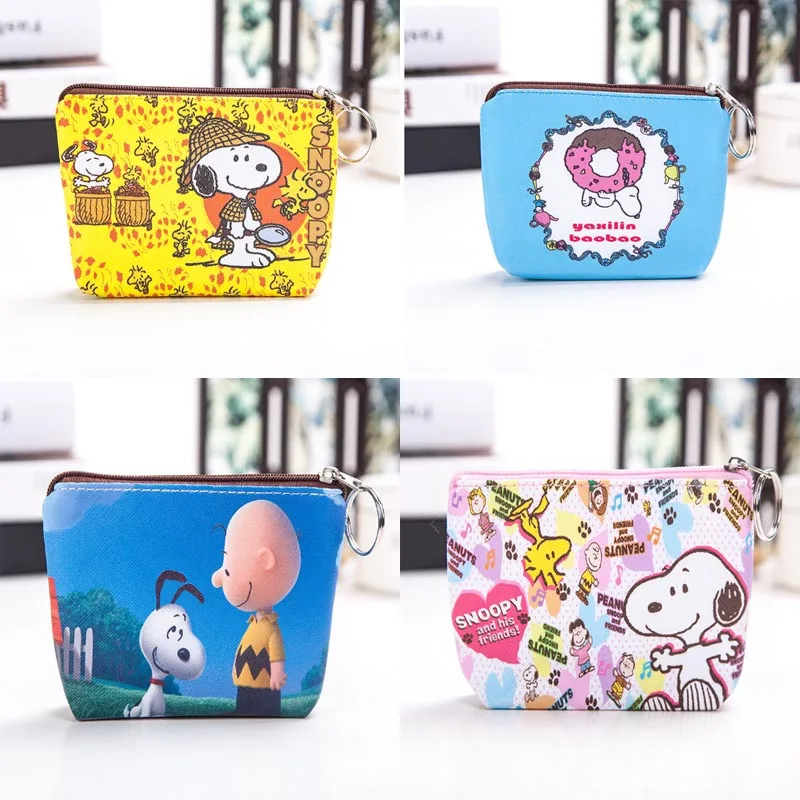 Cartoon Snoopy Pencil Case Cute PU Leather Pen Box portamonete Kawaii cancelleria Pen Bag scuola forniture per ufficio regalo per bambini