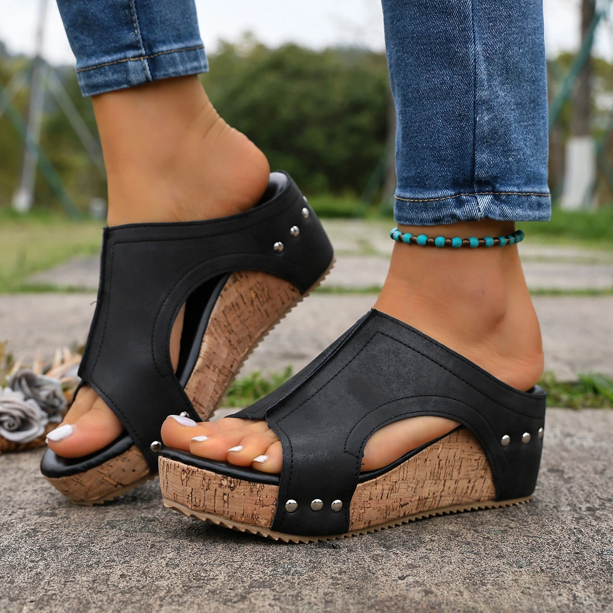 Women's High Heels With Wedges Shoes Woman Platform Sandals Summer Peep Toe Heeled Slippers Sandalias De Mujer_vogvips.com