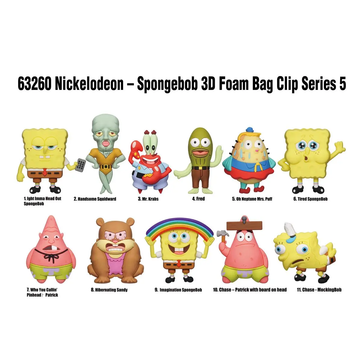 1pc SpongeBob Officially Licensed Mystery Bulk Bag Clip Keychain Random One SpongeBob or Other Characters For Friends Gifts