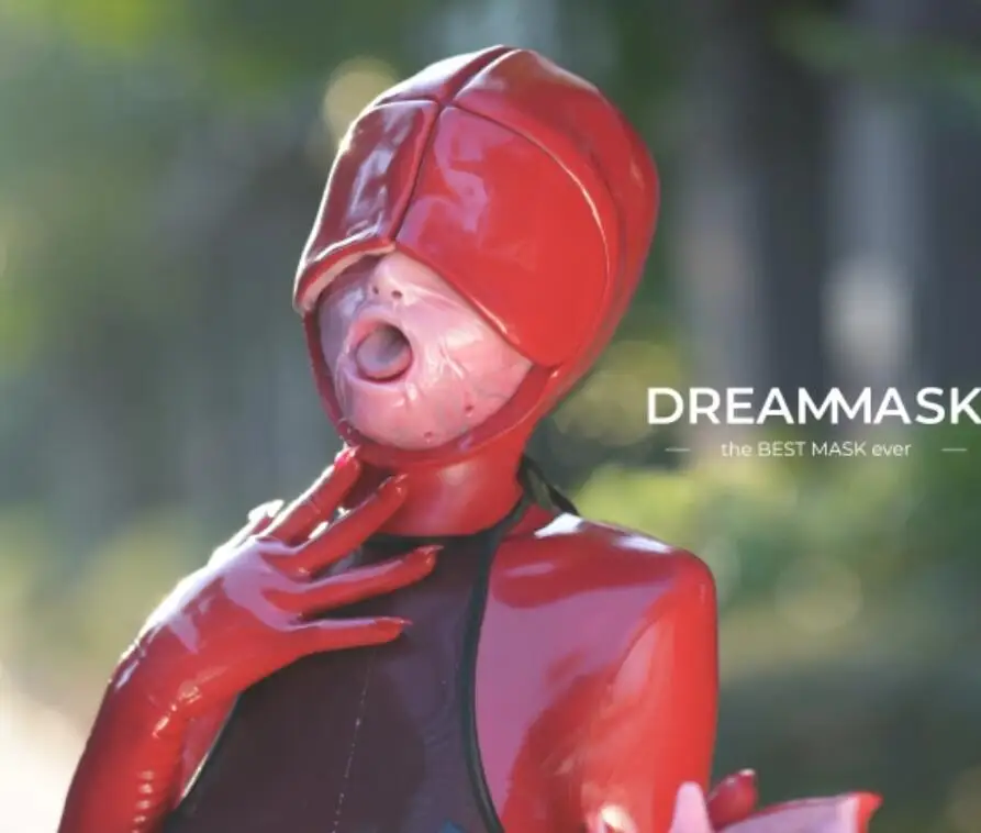 (مجموعة غزو M31R Desire X) قناع Dreammask من المطاط السيليكوني من سلسلة البكر فستان متقاطع أنثى وجه قابل للاستبدال قناع كيغ للرأس بالكامل #2