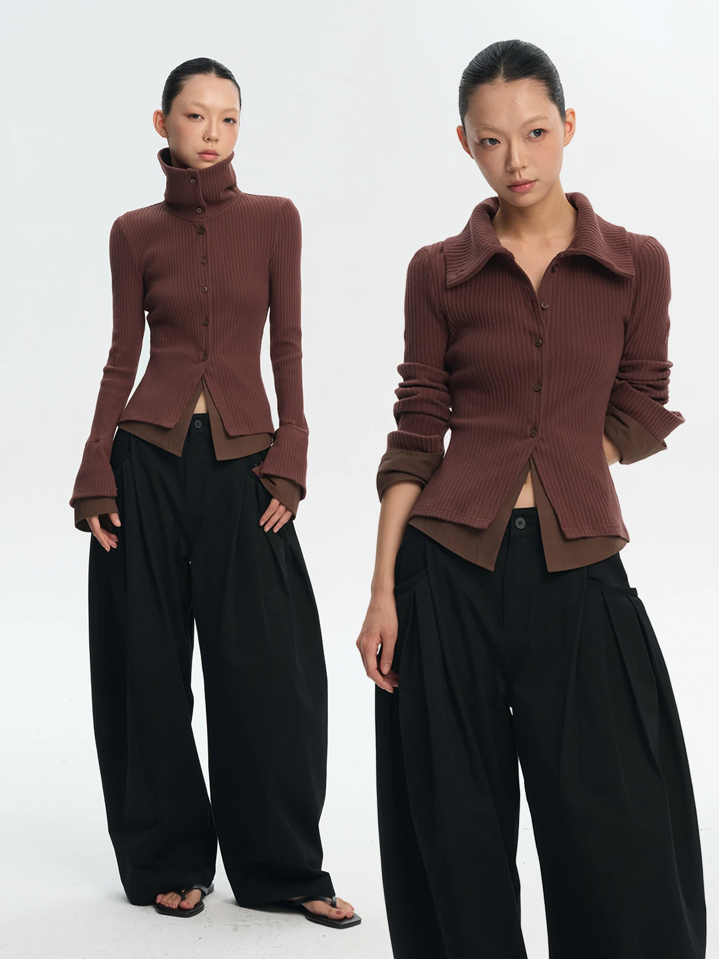 

Slim Fit High Elasticity Knitted Base Shirt Women's Top T-shirt Liny Liberty 26SS Cotton Long Sleeve Casual Fashion