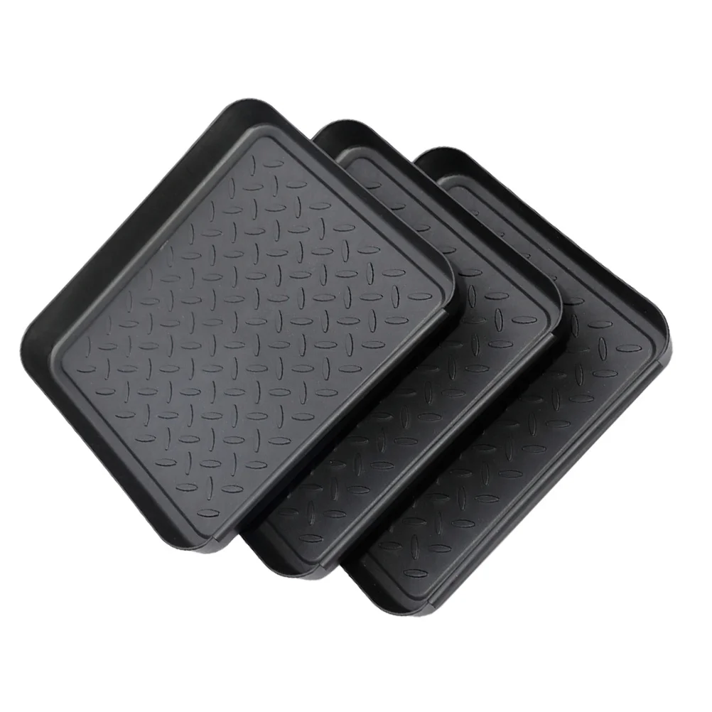 

3Pcs Plastic Plants Trays Multi-Purpose Stuff Storage Tray for Shoes Boots Flower Pots Home Hallway Organization
