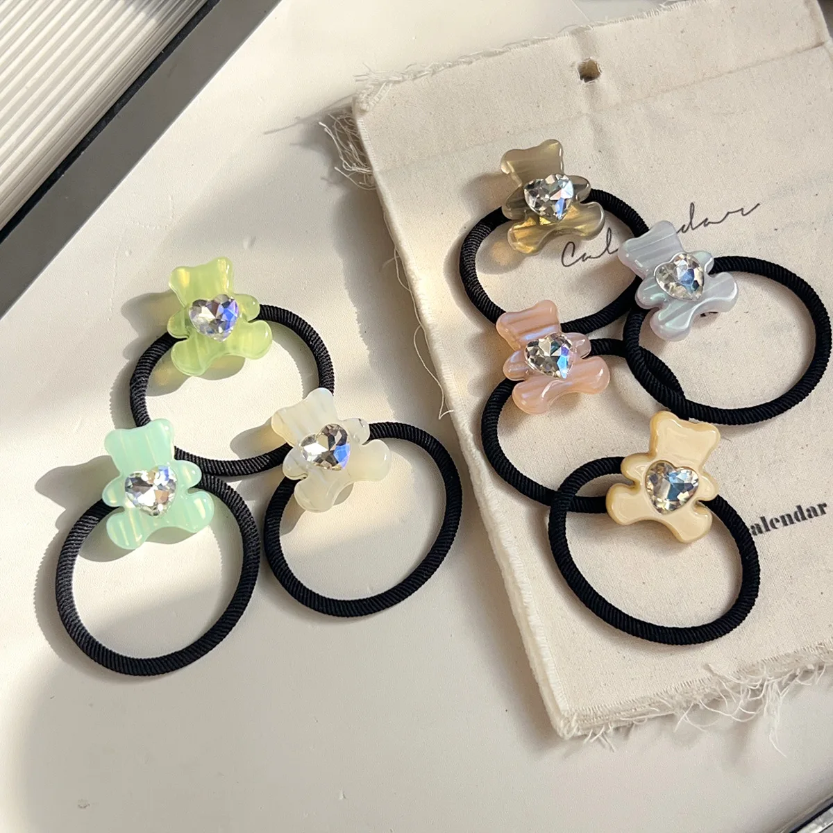 Acetat-Bären-Haargummi im koreanischen Stil für Frauen, vielseitig, hohe Elastizität, sanft auf dem Haar, Haargummi, Haar-Accessoire