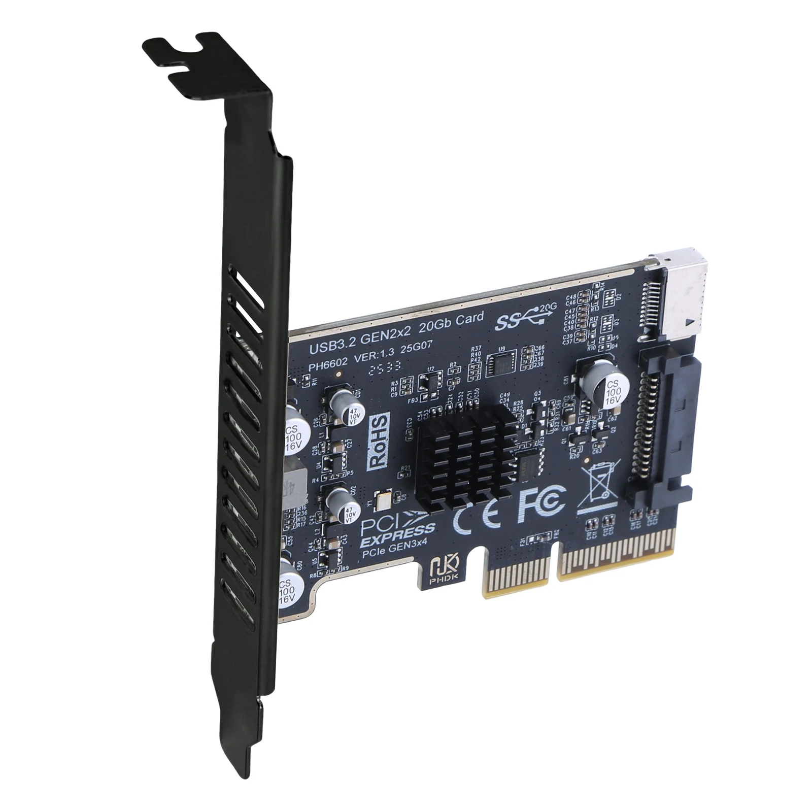 

Карта расширения PCIE на Type-E, PCI Express X4 на Type E, адаптер для передней панели с чипом ASM3242, USB 3.2 GEN2 20 Гбит/с, плата-райзер