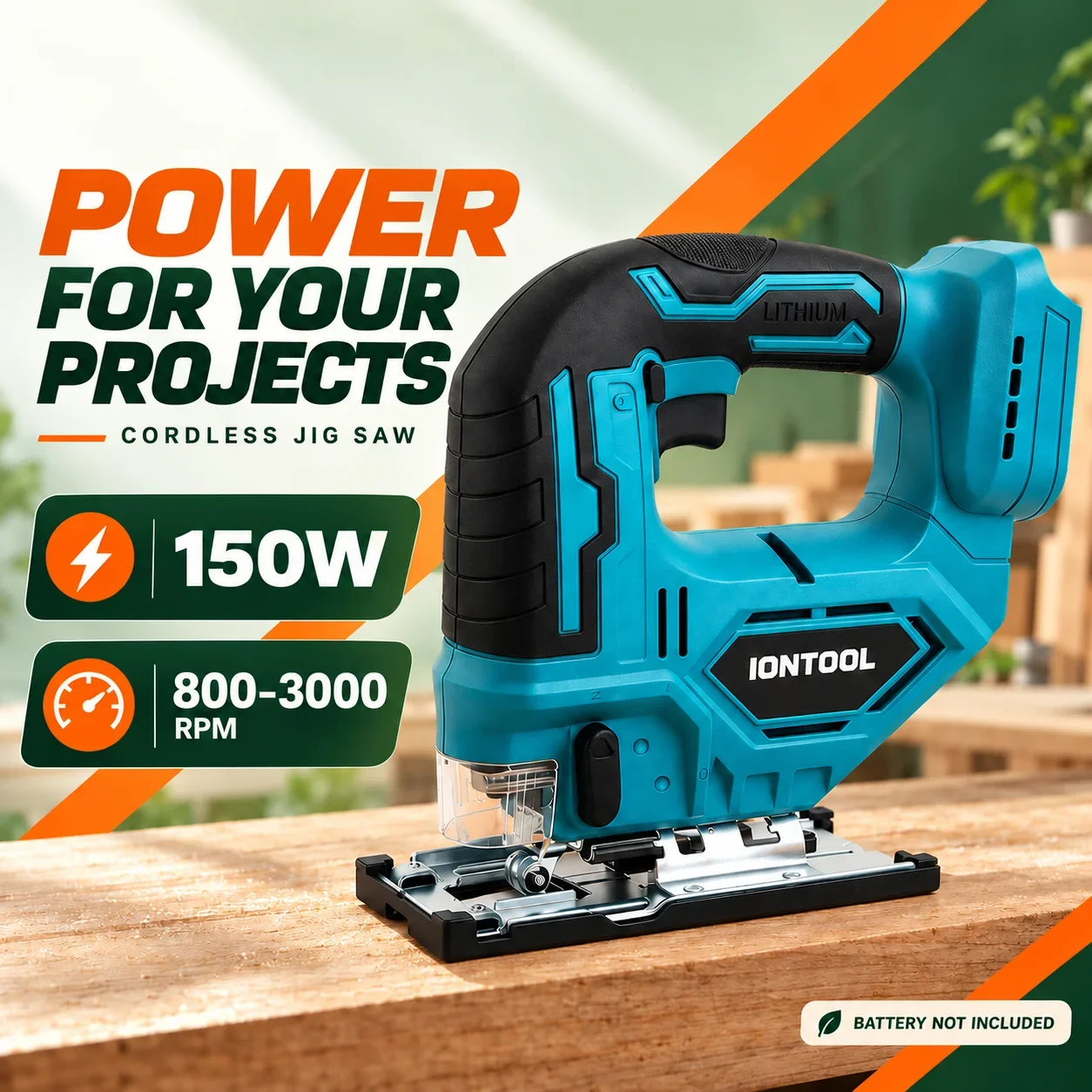 IONTOOL Compact Durable Versatile Reliable 150W Cordless Jigsaw for Home Renovation and PVC Pipe Cutting Projects Tool