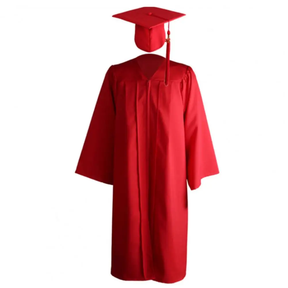 Uniforme scolaire, ensemble bonnet et Robe de remise de diplôme, Robe académique, costume de remise de diplôme d'université pour adulte