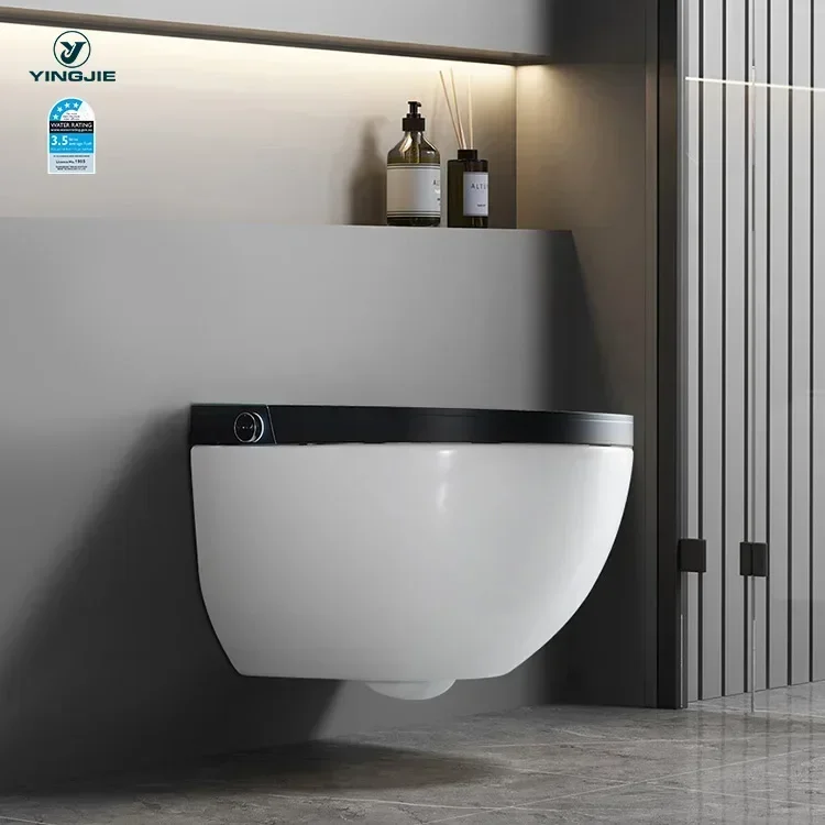 Smart Intelligent Set Foot Sensor Flushing Wc Closet Wall Mount Toilet Commode Toilet  Sanitary Ware