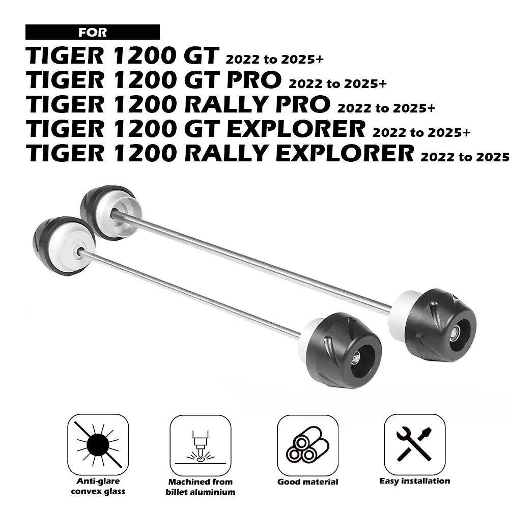 

EVO Spindle Bobbins Kit For Tiger 1200 GT RALLY Pro Explorer 2022-2025 + Motorcycle Front Rear Axle Fork Crash Slider