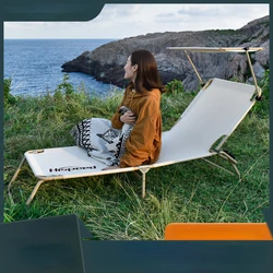 Cama de campamento al aire libre de aleación de aluminio, cama plegable ultraligera para una sola persona, cama Simple portátil para pausa para el almuerzo