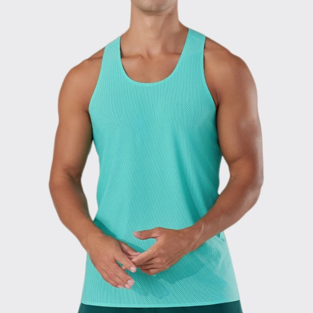 2026 Summer Running Vest Sports Fitness Sleeveless T-shirt Men Quick Dry Tank Tops Breathable Fitness Workout Vest Gym Clothing