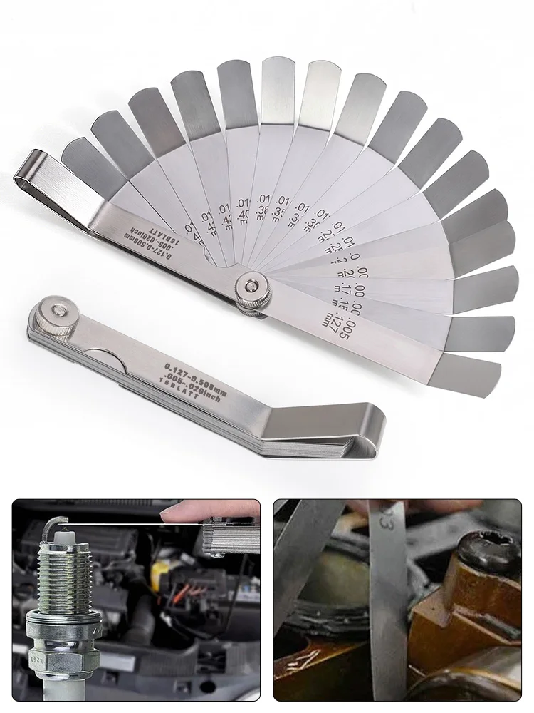 0.05-1.00mmFeeler Measuring Tool Feeler Gauge Curved Gauge Stainless Steel Curved Feeler Gauge Ruler Welding Inspection Tool 1pc