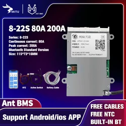 Smart ANT BMS 8S to 22S 80A 200A 10S 11S 13S 14S 16S 17S 18S 19S 20S 24V 36V 48V 60V 72V Lifepo4 li-ion LTO Bluetooth Balance