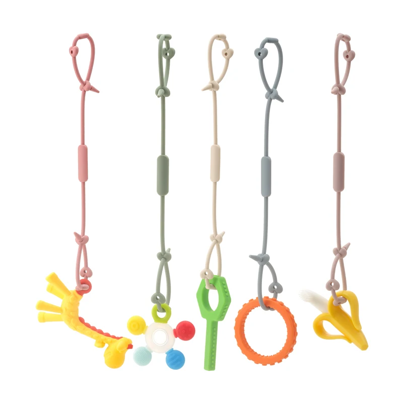 Baby Pacifier Chain Silicone Adjustable Pacifier Teether Straps Toddler Toy Bottle Harness Straps for Strollers High Chair Cribs