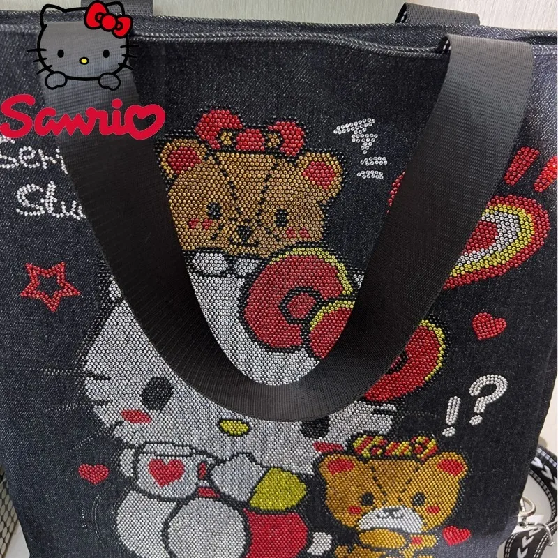 Hello Kitty New Diamond Women's Shoulder Bag Luxury Brand Women's Bag Multifunctional Portable Women's Backpack Large Capacity