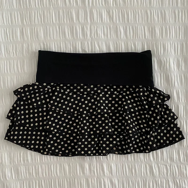 2026 Summer New Women's Layered Mini Skirt with High Waist and Elastic Waist  Y2K Gothic  Party Versatile Fashion Short Skirt