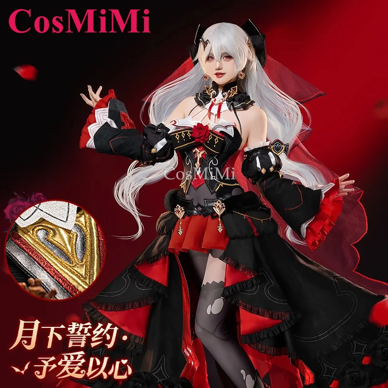 CosMiMi Honkai Impact 3 Theresa Apocalypse Cosplay Costume Vow Under The Moon Formal Dress Carnival Party Role Play Clothing New