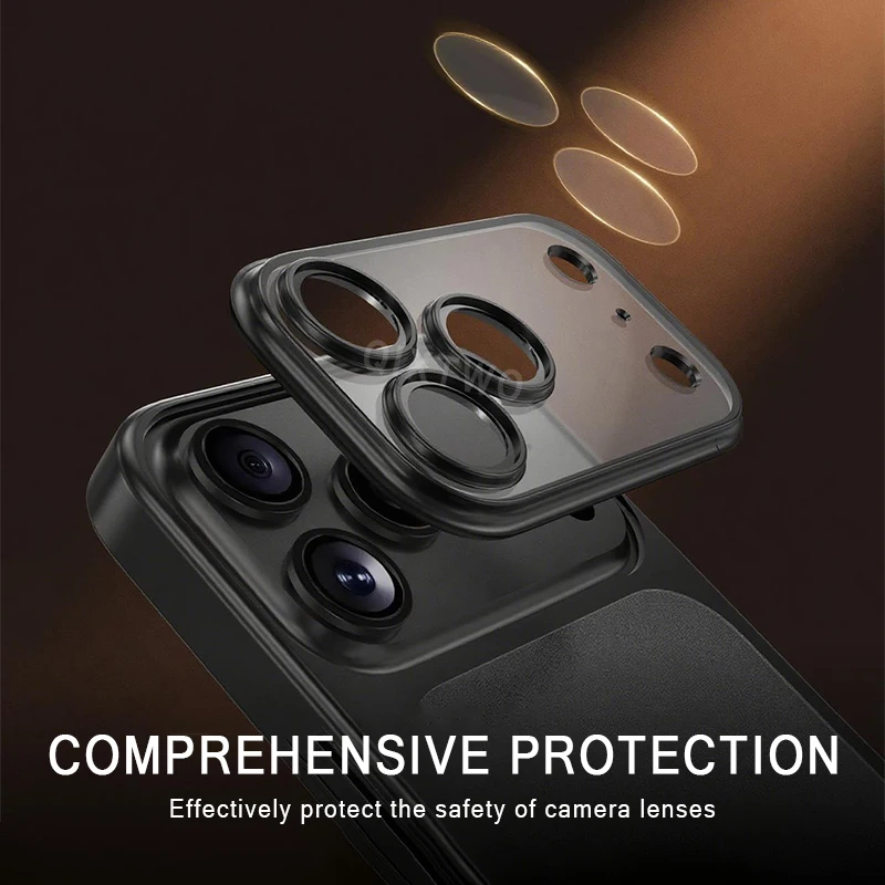 Funda transparente de lujo con acabado mate y carga inalámbrica para iPhone 13/14/15/16/17 Pro Max Air Plus, cubierta transparente a prueba de golpes 5