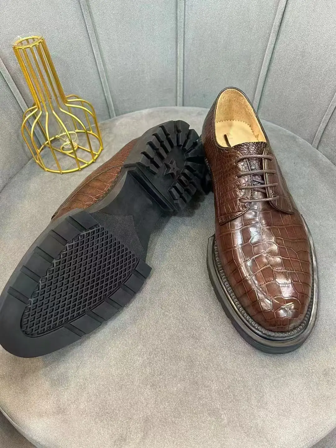 

2026 New Design 100% Genuine Real Crocodile skin men Flat Business Offical Dress Shoe Top Quality Alligator Leather Men Shoe