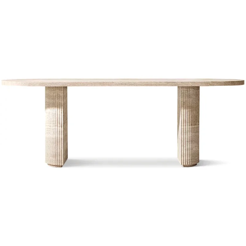 

For Luxury Table Dining Living Room Furniture Natural Travertine Rectangular Dining Tables