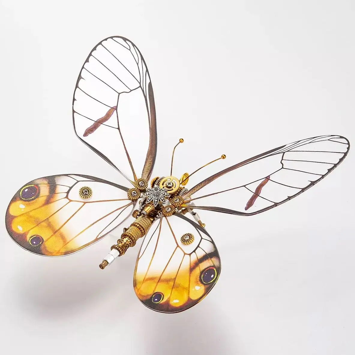 3D Puzzles butterfly Metal Model Kits with base  Mechanical Punk Toys DIY Assemble Toy for Adults Kids