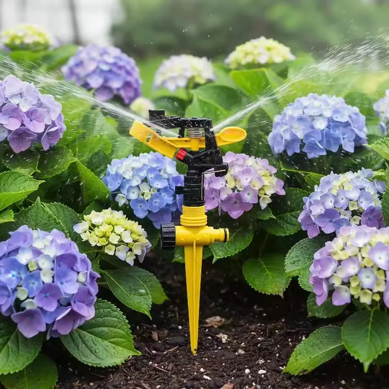 Adjustable Spiked Rocker Impact Sprinkler Garden Agriculture Watering Nozzle Lawn Irrigation Watering 360 Degrees Rotary Jet