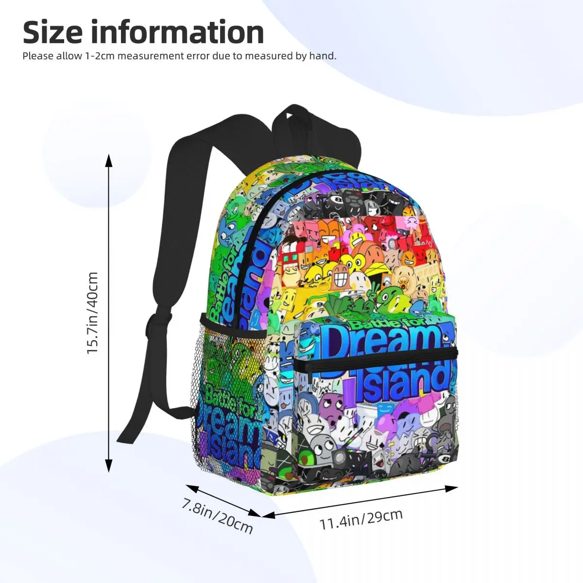 حقيبة ظهر BFDI Cast 2024 حقيبة ظهر ذات سعة كبيرة للأطفال حقيبة كتب مدرسية حقائب كتف للرجال والنساء #3