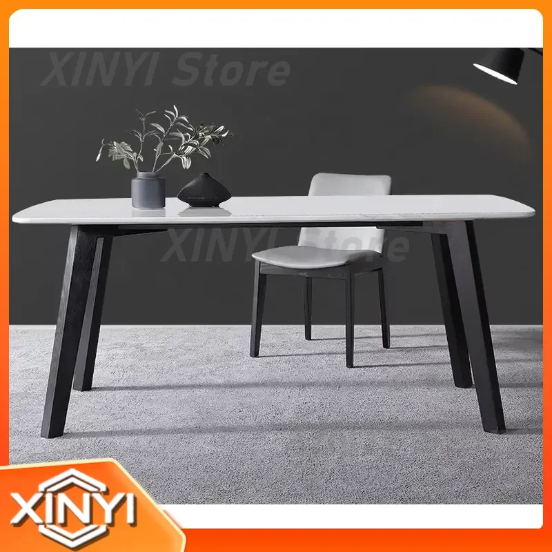 Luxury Marble Oval Dining Table Set with 4 Chairs for Modern Nordic Style Dining Room Furniture