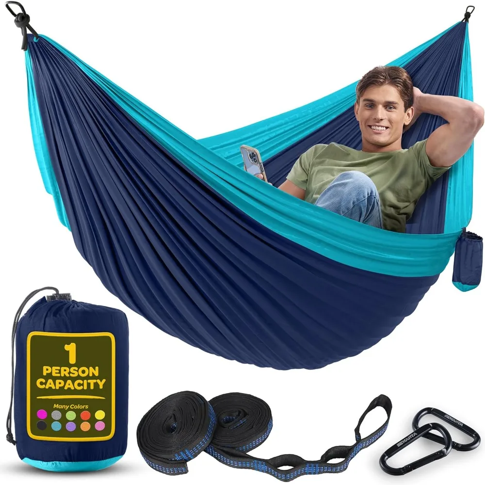 

Hammock, 400 Lbs Weight Capacity, Nylon Camping Hammock Chair, with Tree Straps and Included Storage Bag