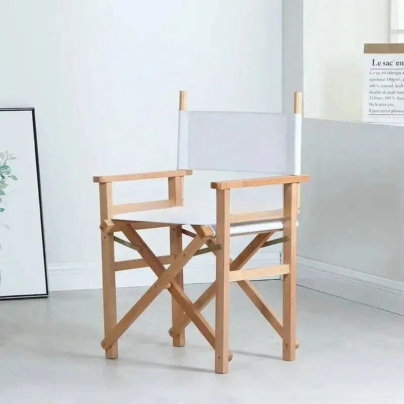 

Wood Foldable Director Chair Solid Bar Counter Leisure Chair Outdoor Backrest Office Makeup Fishing Outdoor Garden Armchairs