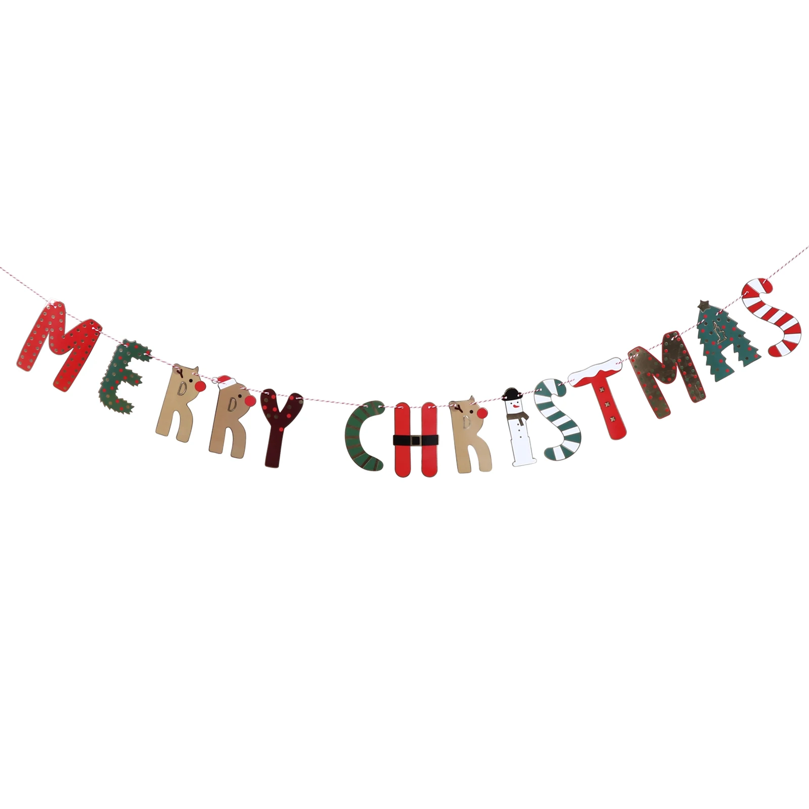 

1 Set Christmas Banner Decor Creative Hanging Pendant Durable Lightweight Reusable Party Decoration For Home Mall Festival Xmas