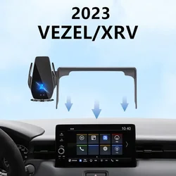 For 2023 Honda VEZEL XRV Car Screen Phone Holder Wireless Charger Navigation Modification Interior 8/9 Inch Size