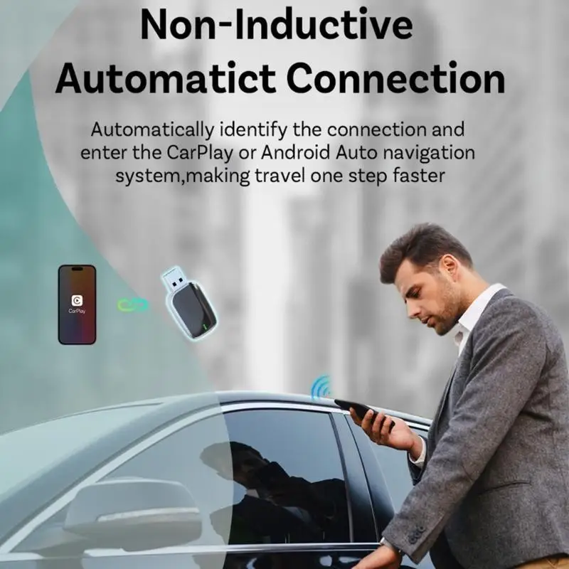 

H7BC USB беспроводной автомобильный адаптер с двойным каналом Bluetooth-совместимая 5,2 ГГц быстрого установки широкая
