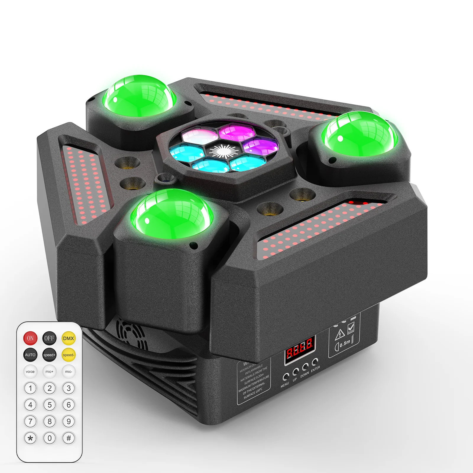 

Datewink 180W 3-Arm RGBW Moving Head Lights Beam Strobe Effect Stage Lighting Projector DMX For DJ Disco Party Wedding Nightclub
