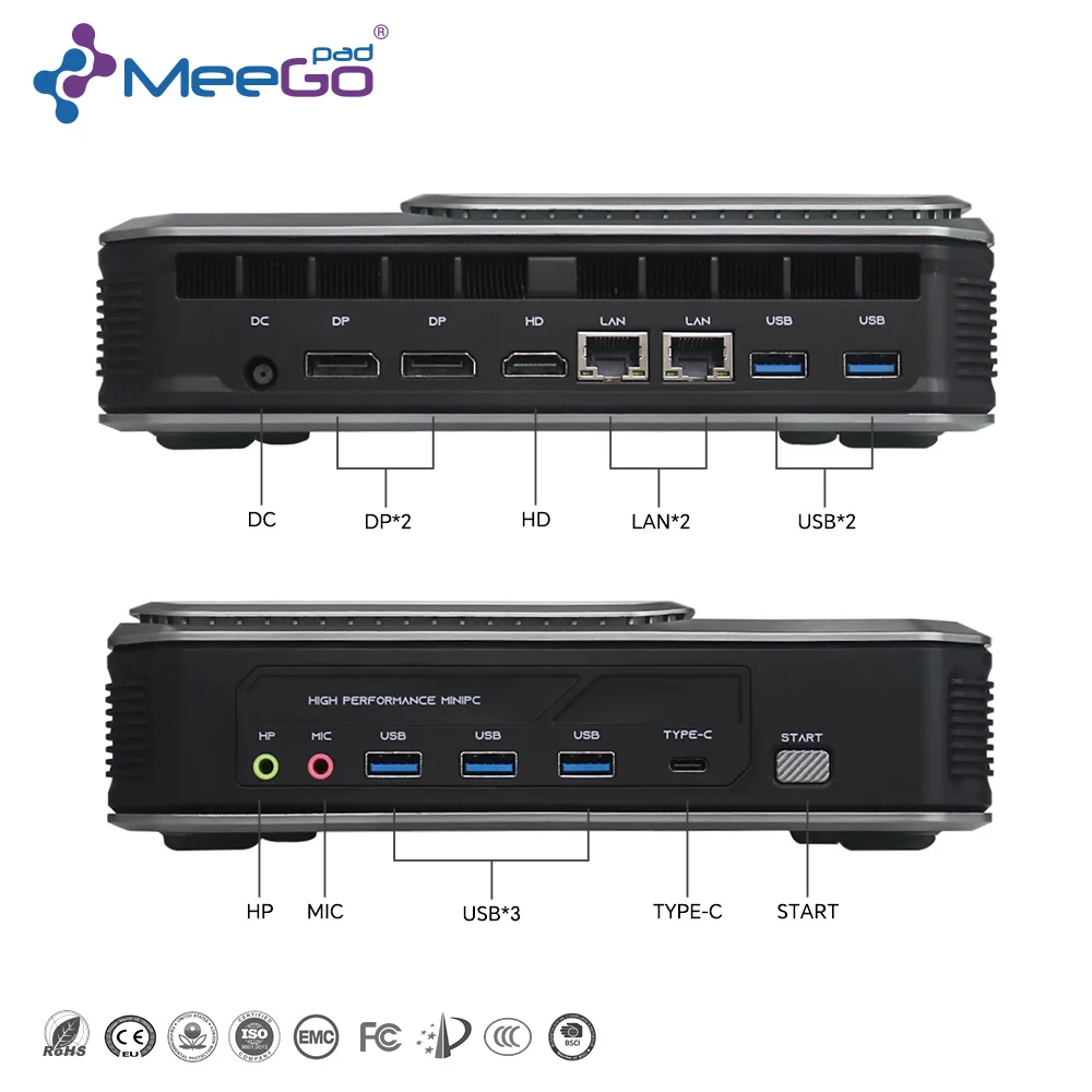 Mini PC NPU RTX4060 Dual AI Acceleration 3X M.2 NVMe Dual 2.5G LAN Thunderbolt 4 DP2.1 Intel Core Ultra 5 235H Ultra9 285H 240W